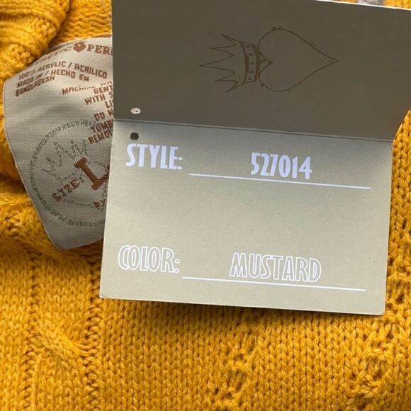 Take 50% OFF- Ashley Mustard Mini Turtleneck Sweater, Size-L - Picture 6 of 6
